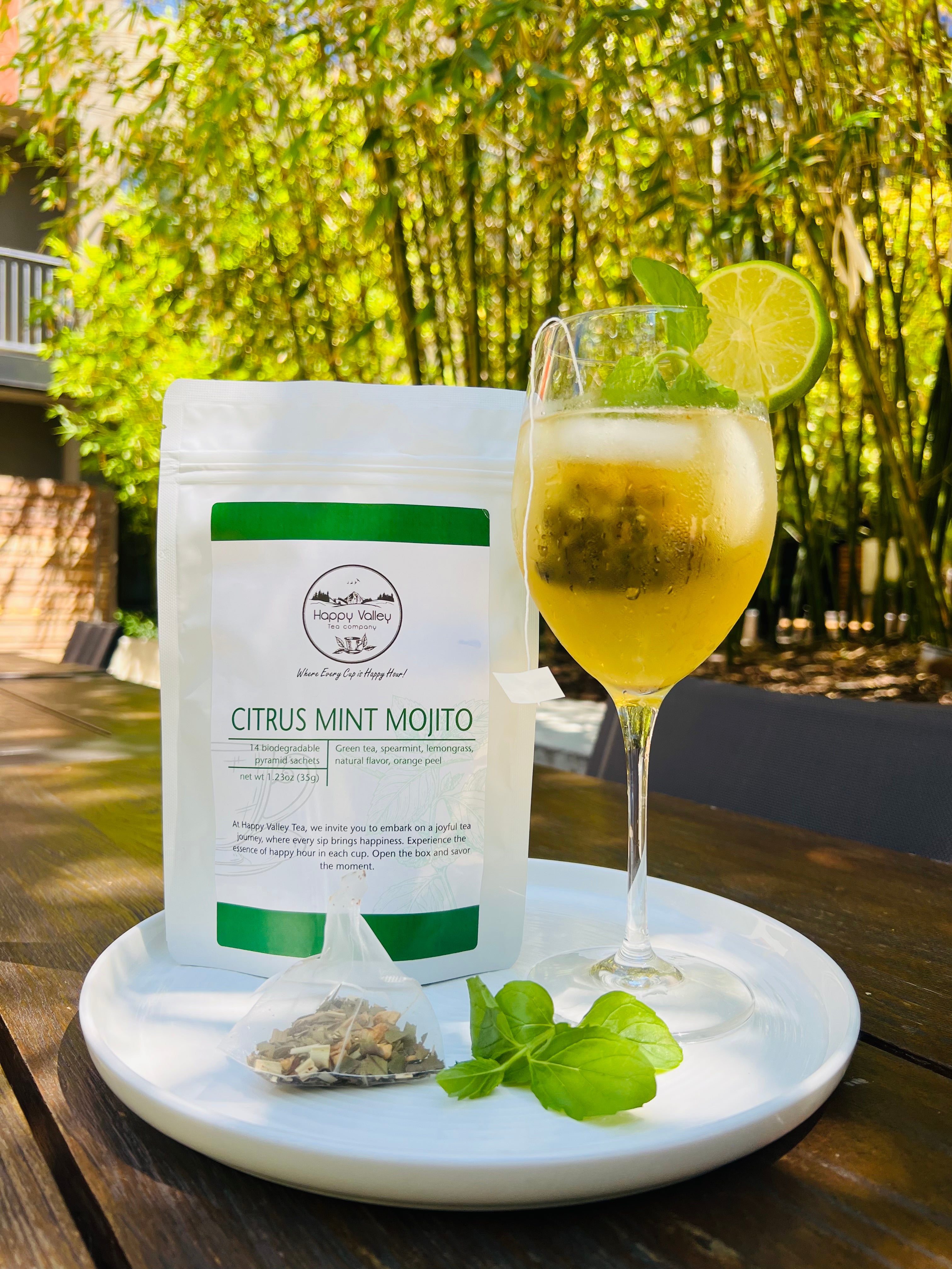 Citrus Mint Mojito:  A Blend of  High Quality Green and Mint Tea
