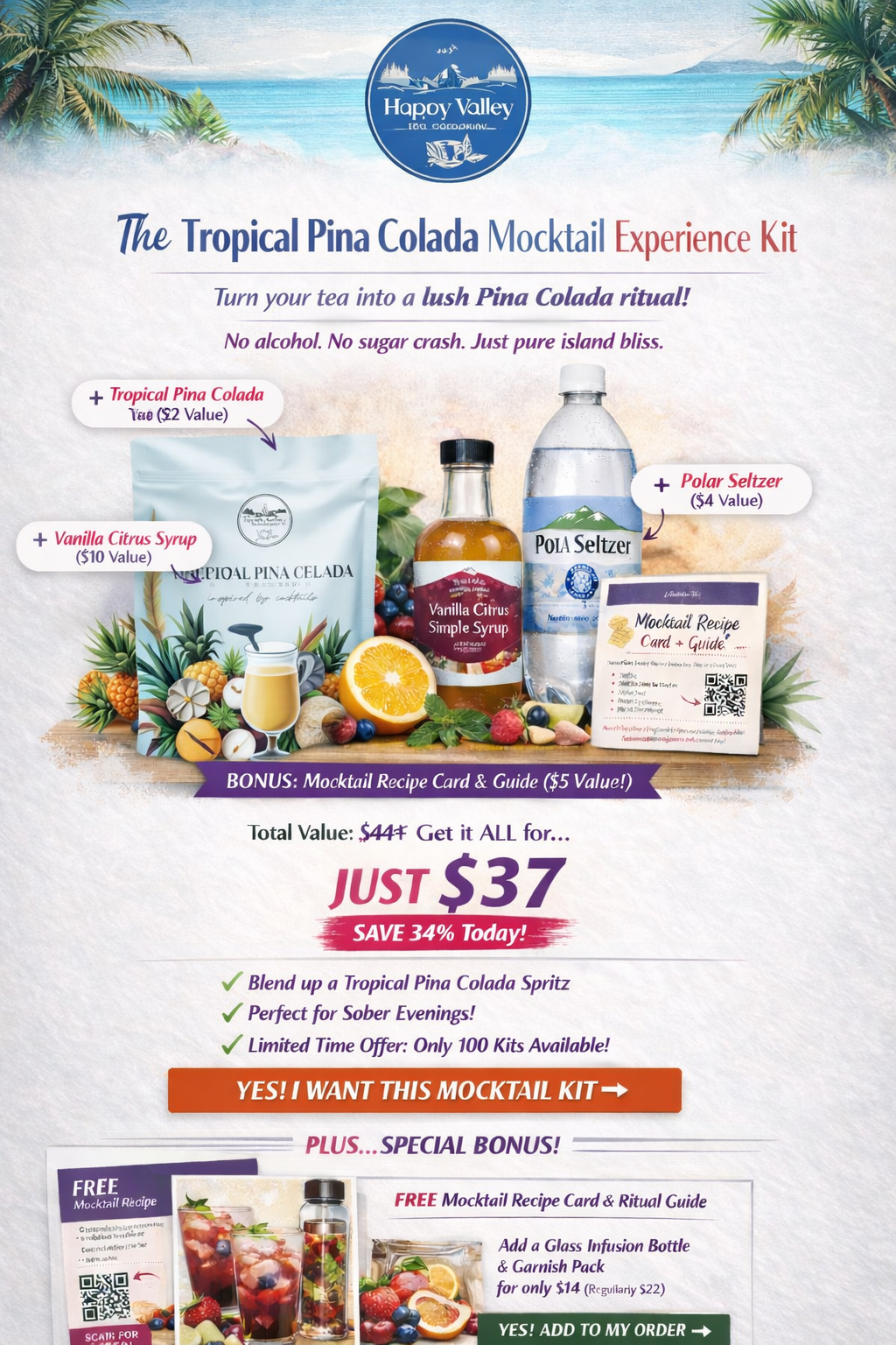 The Tropical Piña Colada Mocktail Experience Kit