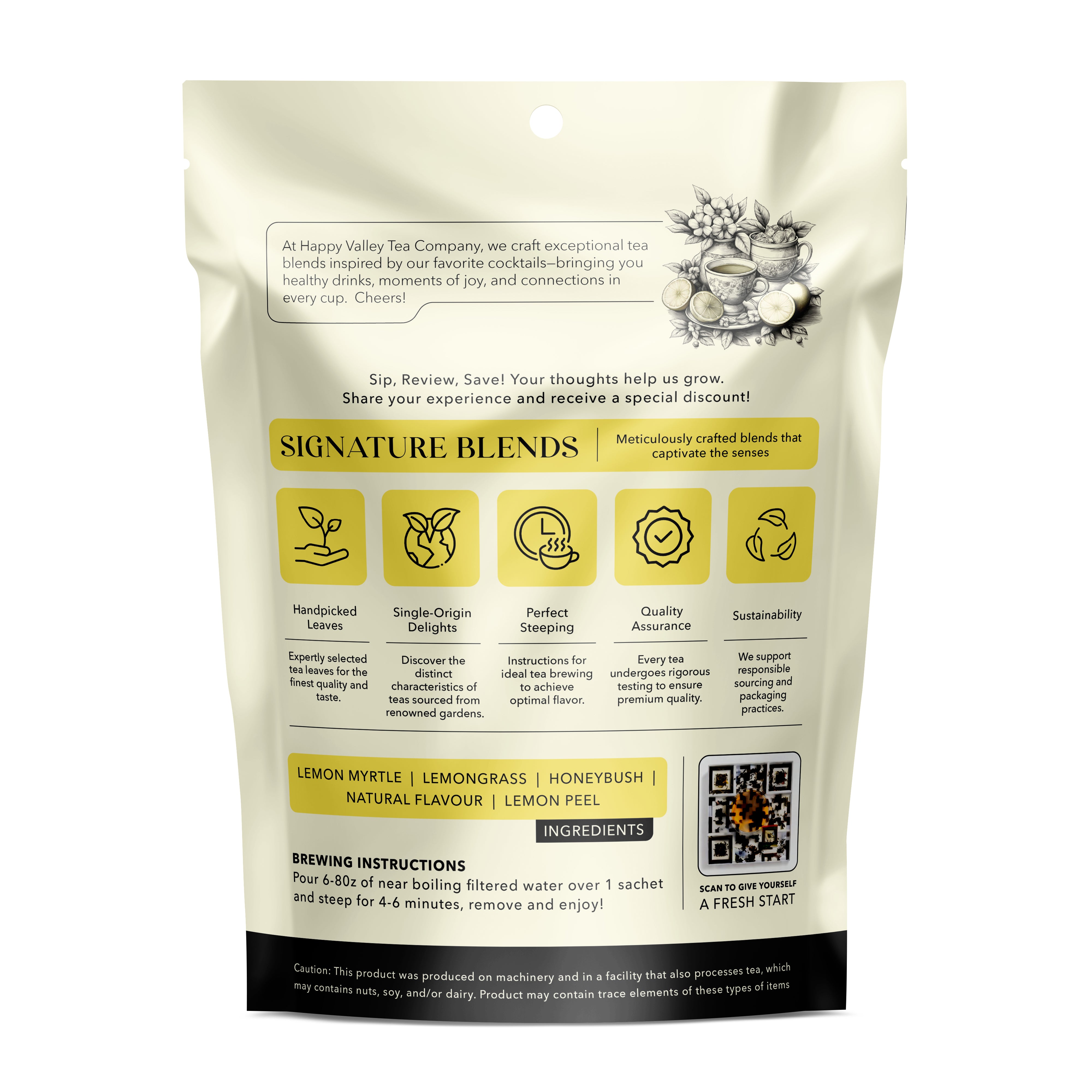 Lemon  Drop: An Herbal Lemongrass, Lemon Myrtle Blend