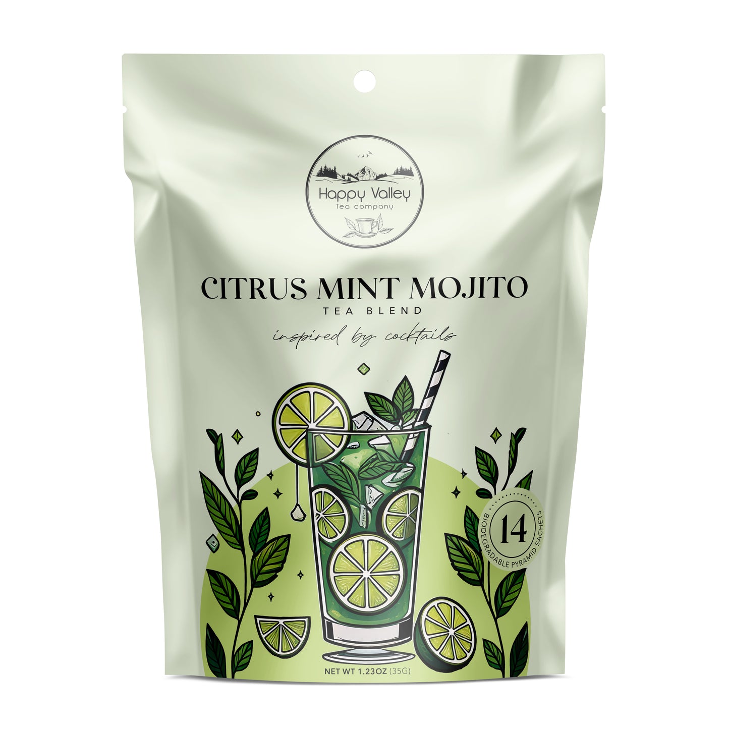 Citrus Mint Mojito:  A Blend of  High Quality Green and Mint Tea