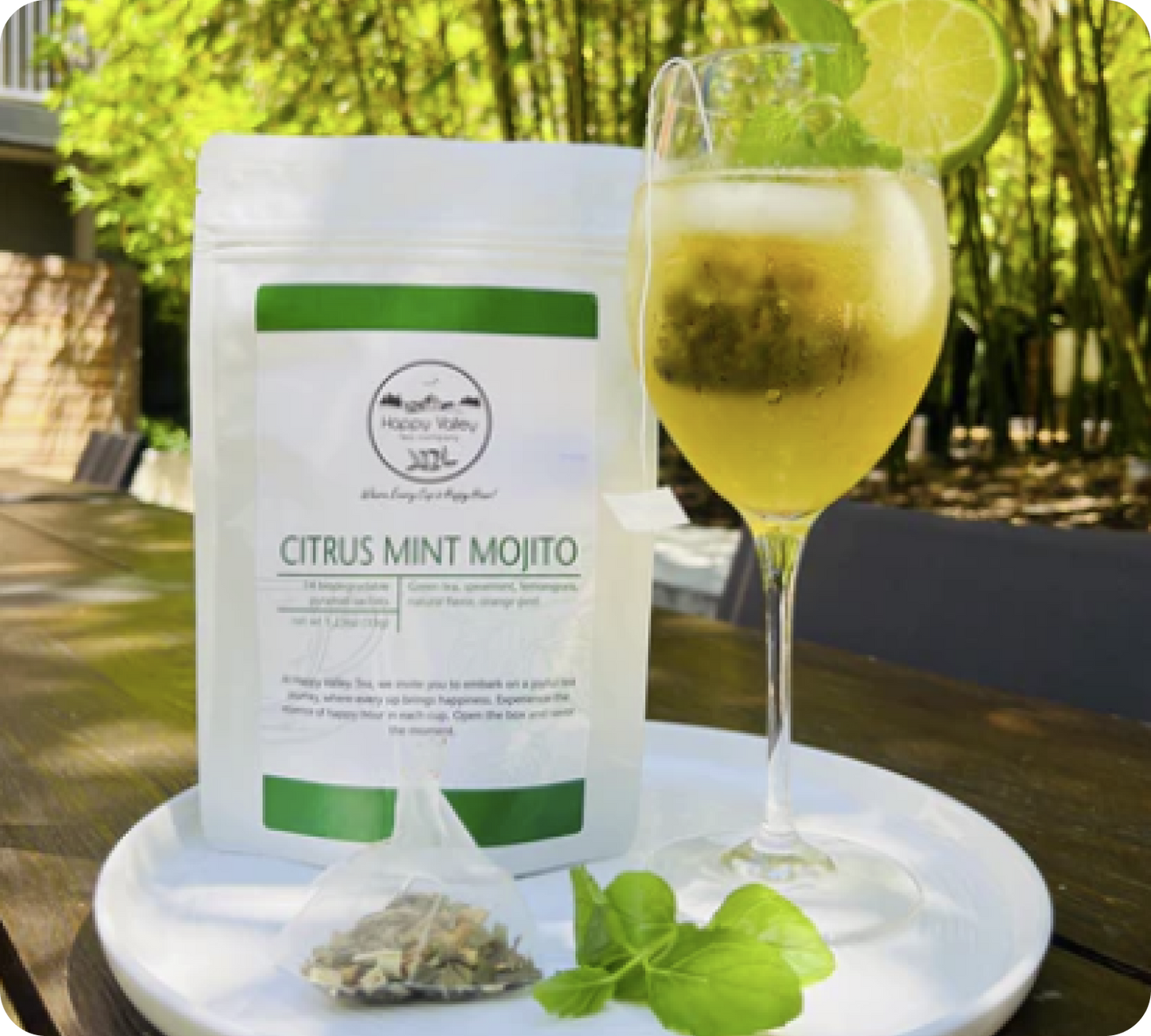 Citrus Mint Mojito:  A Blend of  High Quality Green and Mint Tea