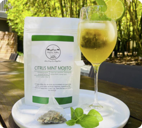 Citrus Mint Mojito:  A Blend of  High Quality Green and Mint Tea