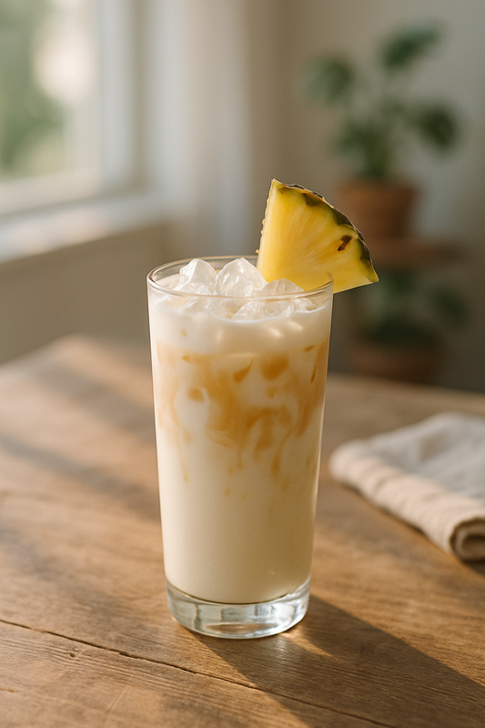 Sunday Escape – Iced Piña Colada Latte for a Vacation in a Glass