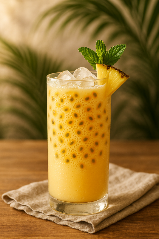 Sip Into Paradise: Passionfruit Pina Colada Mocktail with Tropical  Pina Colada Happy Valley TeaWhite Tea