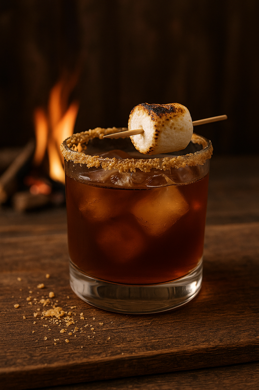 S’mores Old Fashioned – A Campfire in a Glass  Mocktail by Happy Valley Tea Company