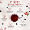 Berry Sangria  Tea Blend: Hibiscus, Black Tea, Elderberry, cinnamon, schisandra berry, orange peel, rosehip