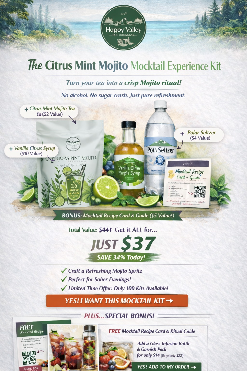 Citrus Mint Mojito Mocktail Kit