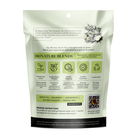 Citrus Mint Mojito:  A Blend of  High Quality Green Tea and Mint.
